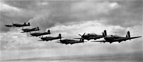 Fairey Battles in formation - Not 103 Sqdn